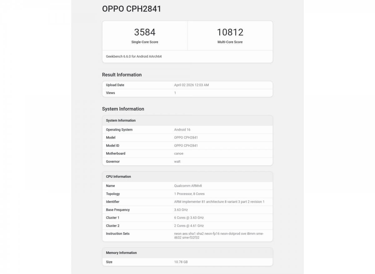 Global Oppo Find X9 Ultra runs Geekbench, reveals its chipset and memory amount